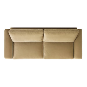 English Elm Jennifer Taylor Home - Mason 85" Arched Arm Sofa in Camel Beige Performance Velvet — 30K Double Rub, Pet-Friendly, Removable Covers B2719P238352
