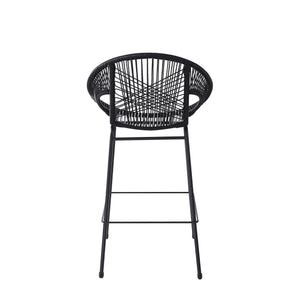 English Elm Christopher Knight Home® - Ferrara Outdoor Faux Wicker Barstool Set of 2 — Ergonomic PE Rattan Seating with Iron Frame, Durable Black N775P266222B