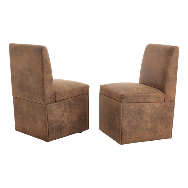 English Elm COOLMORE Swivel Rolling Dining Chair with Hidden Storage, Linen Upholstered 4-Wheel Multiuse Seat Coffee W1539P277675