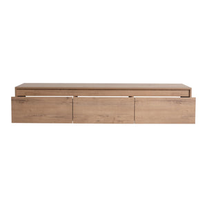 English Elm 60" Wall-Mounted Bathroom Vanity in Imitative Oak with 3 Soft-Close Drawers, Scratch & Water-Resist W999P290398