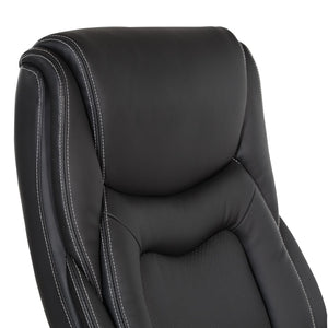 OSP Home Furnishings Exec High Back Bonded Leather Office Chair with Lumbar Support and Pneumatic Lift Black EC93580-EC3