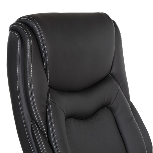 OSP Home Furnishings Exec High Back Bonded Leather Office Chair with Lumbar Support and Pneumatic Lift Black EC93580-EC3