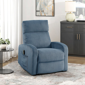 English Elm Contemporary Power Lift Chair Recliner with Plush Corduroy, Foam-Over-Coil Support & Side Pocket Blue 31 L x 29 W x 24 H B011P395833