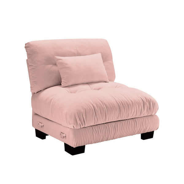 English Elm 27 Modular Armless Chenille Sofa Unit with Solid Wood Frame for Flexible Living Room Seating Pink W714P253478
