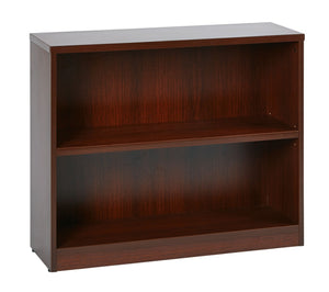 OSP Home Furnishings 36wx12dx30h Compact Laminate Bookcase with Thick Shelves for Office or Home Use Mahogany LBC361230-MAH