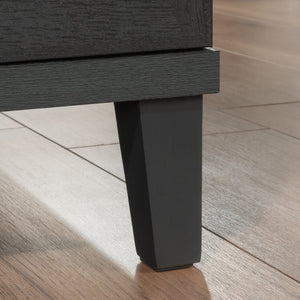 English Elm Desk, Sleek Black Engineered Wood Workspace With Ample Surface, Cable Management & Easy Assembly B356P402681