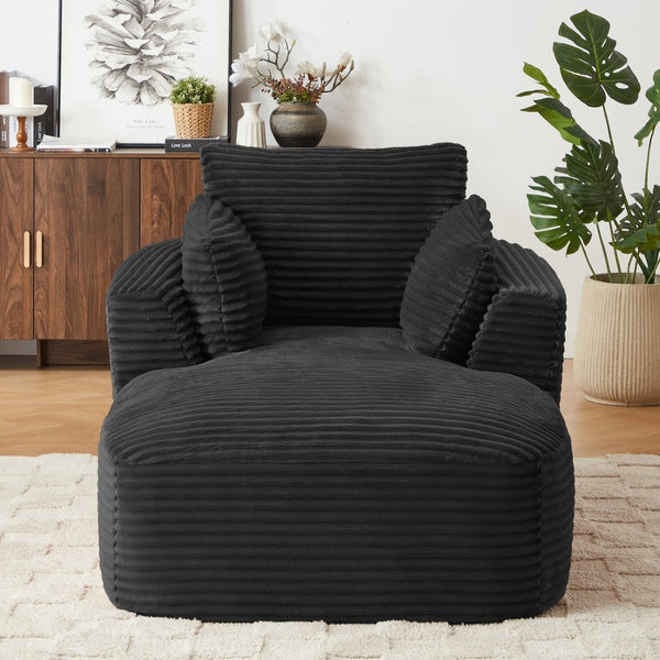 English Elm Oversized Corduroy Chaise Lounge Chair - Comfy, Modern Sofa For Living Rooms, Dorms & Small Spaces W2339P317971-GIGA