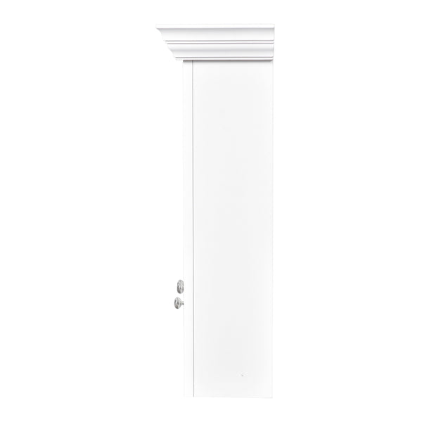 English Elm 35" Bathroom Medicine Cabinet with Mirror — 5 Adjustable Shelves, Wall-Mounted Storage, Modern White Elegance N710P264306K