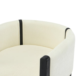 English Elm Christopher Knight Home® - Linen Upholstered Armchair Set Of 2 – Elegant White Chairs With Black Rubber Wood Legs For Modern Spaces N768P305168B