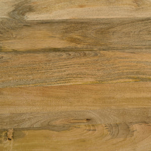 English Elm Governess Natural Mango Rectangular Dining Table with Two-Tone Sheesham Top & Black Splayed Legs — Rustic Mid-Century Charm B062P358312