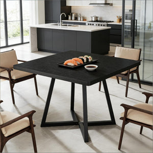 English Elm Stylish Round Coffee Table with Engineered Wood Top and Open Metal Base for Living Rooms T3971P452565