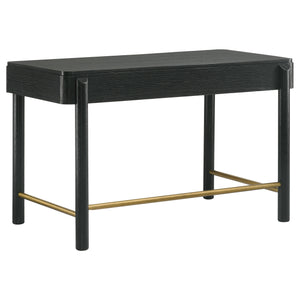 English Elm Anser Modern Coastal 2-Drawer Vanity Desk in Black with Aged Brass Hardware and Rounded Legs — Stylish Console Storage B062P299883