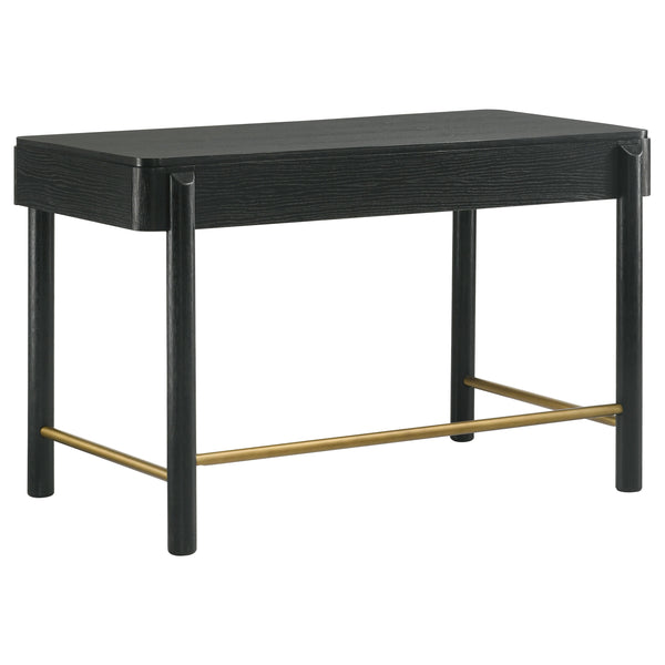 English Elm Anser Modern Coastal 2-Drawer Vanity Desk in Black with Aged Brass Hardware and Rounded Legs — Stylish Console Storage B062P299883
