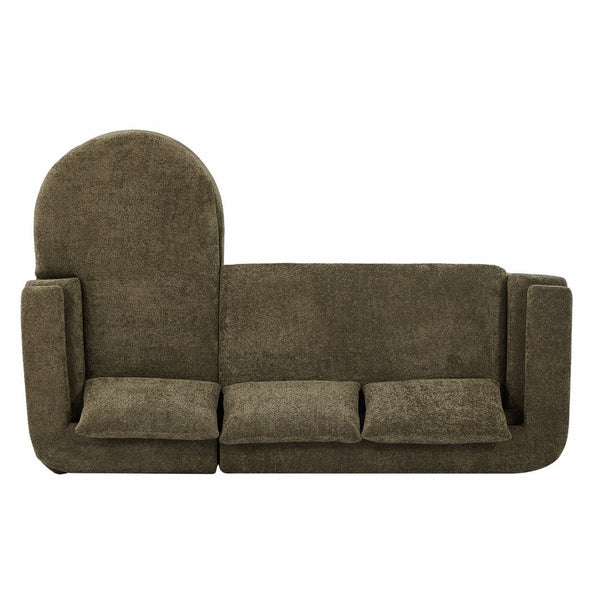 English Elm 106" L-shaped Sectional Sofa Modular Chaise Lounge Neutral Fabric Living Room Olive Green N771P396321L_N771P396322L