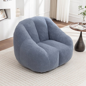 English Elm Bean Bag Chair Oversized Faux Fur Memory Foam Lounge Seat for Dorm or Living Room Light Blue W2200P302144