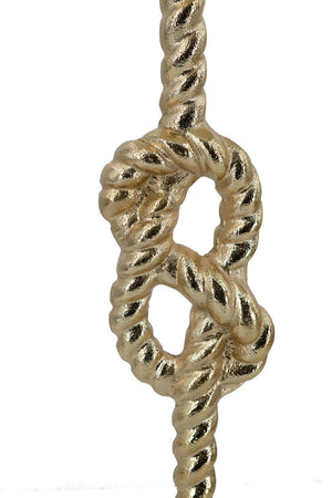 English Elm 13.8x13.8x24" Gold Aluminum Rope Knot Side Table with Polished White Marble Base W2078P461569
