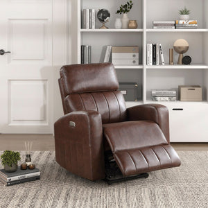 English Elm Power Lift Recliner Chair Faux Leather Upholstered Transitional Living Room Seat B011P262303