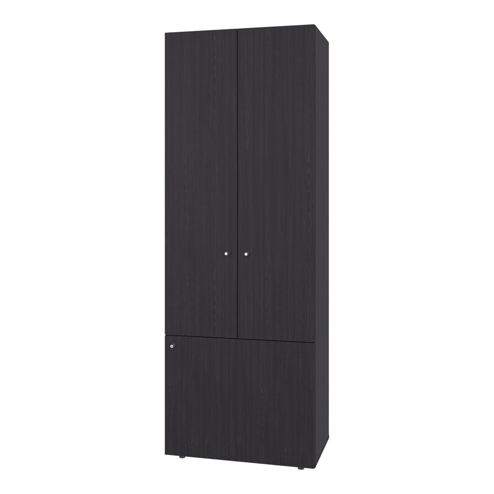 English Elm FM Tolleson 3-Door Tall Wardrobe Cabinet with Full-Length Rod, 4 Shelves, Scratch-Resistant Finish Wenge 70.87 L x 23.62 W x 5.51 H B128P361081