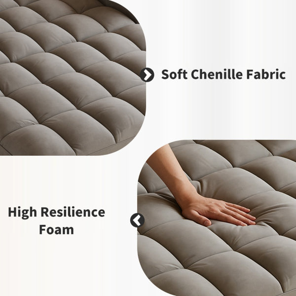 English Elm 65-inch Velvet Convertible Sleeper Sofa with Usb Port Storage Armrests Adjustable Back Light Gray W2564S00116