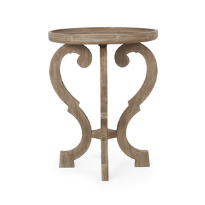 English Elm Christopher Knight Home® - End Table - Elegant French Country Accent Table With Hourglass Design & Natural Faux-Wood Finish N771P239454K