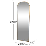 Christopher Knight Home® - Noble House - Revere Contemporary Rounded Rectangular Leaner Mirror, Brushed Brass