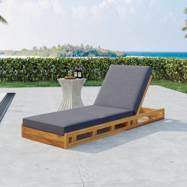 English Elm Christopher Knight Home® - Lounge Chaise Set - Durable Acacia Wood With Plush Triple-Fold Cushion For Ultimate Outdoor Relaxation N770P272405T_N770P208326G