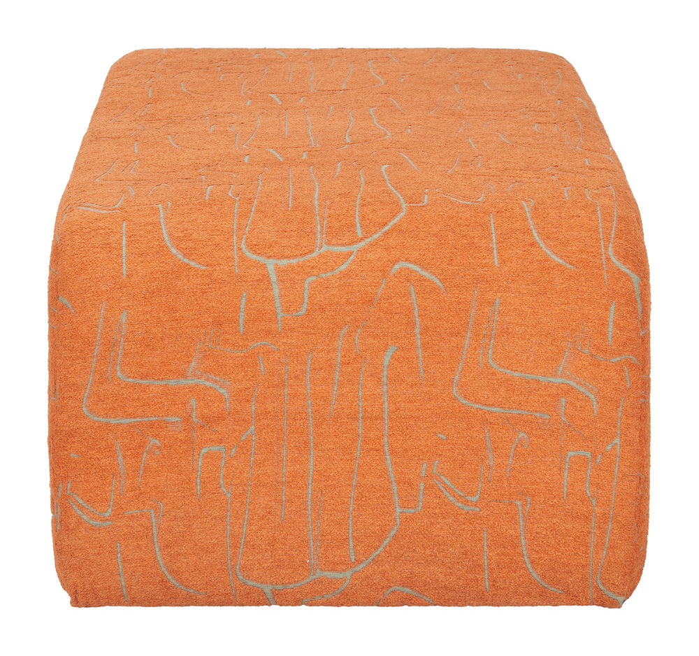 Zuo Modern Nendo Bench - Stylish Abstract Orange Design, Durable 100% Polyester Fabric & Modern Hospitality Furniture Orange 100% Polyester,Rubberwood,Mdf 110702-zuo-modern