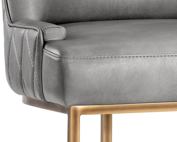 Sunpan Florence Dining Chair Set of 2 - Elegant Fabric, Rustic Bronze Frame, Diamond Stitched Back Design Bravo Metal