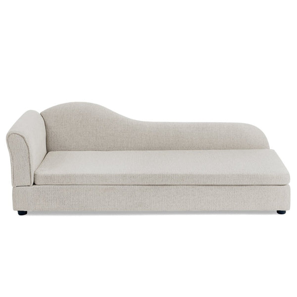 English Elm Oversized Pet Sofa Linen Upholstered Wave Backrest for Large Dogs Modern Living W487P430331