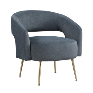English Elm Modern Velvet Accent Chair Plush Foam Seat Gold Leg Base for Living Room Dark Gray B011P458633