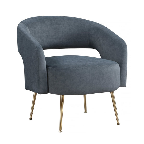English Elm Modern Velvet Accent Chair Plush Foam Seat Gold Leg Base for Living Room Dark Gray B011P458633