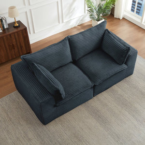 English Elm Loveseat Corduroy Cloud Couch Modular Design for Plush Deep Lounging in Any Room W2339P379593
