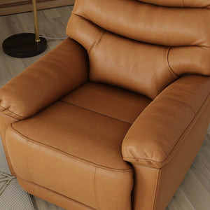 English Elm Global Home Swivel Glider Recliner In Oslo Antelope - Luxurious Leather, Smooth Motion & Comfort B339P333948