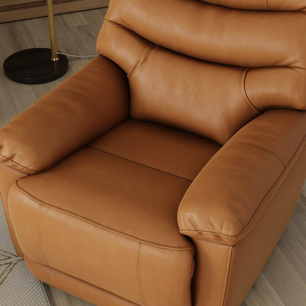 English Elm Global Home Swivel Glider Recliner In Oslo Antelope - Luxurious Leather, Smooth Motion & Comfort B339P333948