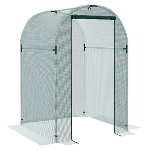 English Elm Outsunny 4' X 4' Crop Cage - Durable Plant Protection Tent With Zippered Access For Garden Safety W2225P174499-GIGA