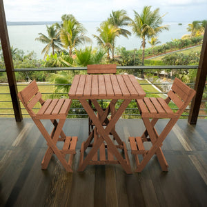 English Elm Summit Ridge Recycled Hdpe Outdoor Folding Bar Table Weather Resistant Eco Patio Teak B2745P409712