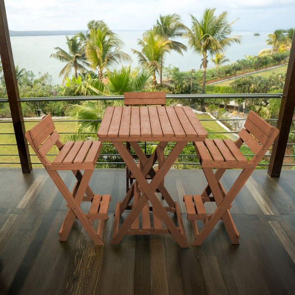 English Elm Summit Ridge Recycled Hdpe Outdoor Folding Bar Table Weather Resistant Eco Patio Teak B2745P409712