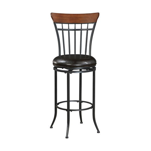 English Elm Swivel Pub Height Chair Faux Leather Seat 29" Bar Stool Metal Frame 360° Swivel Counter Dining B011P287562
