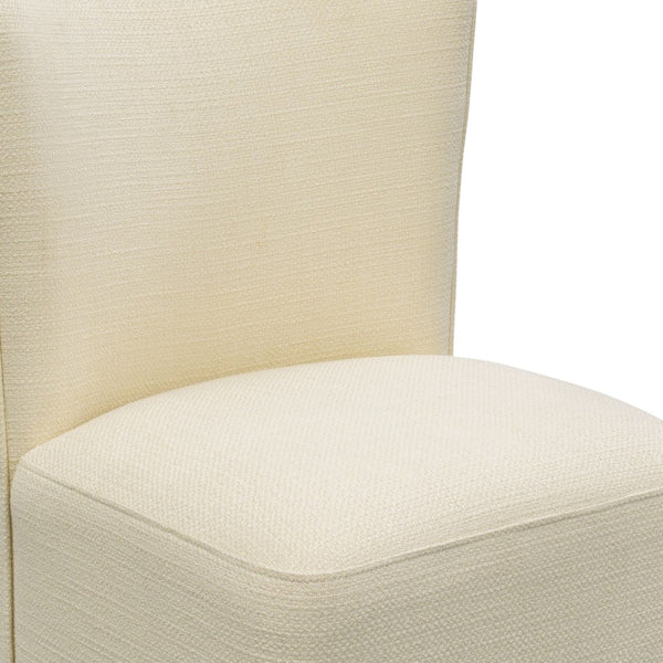 English Elm Dining Chair with Casters Basketweave Upholstery Cube Base Modern Accent Seat B035P408396