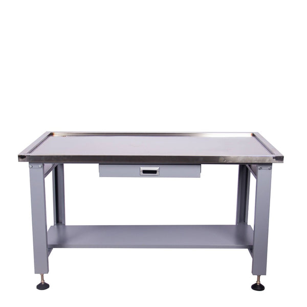 English Elm 59" Stainless Steel Mechanic Teardown Table with Drain Hole and 1000 Lb Capacity W5675S00001