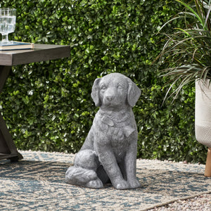 English Elm Christopher Knight Home® - MGO Puppy Garden Statue Stone Gray – Durable Cast Stone Magnesium Oxide, Weatherproof 15.25"H Charm 70877.00