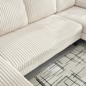 English Elm U-Shaped 4-Seat Sofa With Double Chaise - Luxurious Velvet Comfort For Modern Living Spaces W2705S00014-GIGA