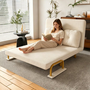 English Elm 46" Wide Corduroy Sleeper Sofa Bed Convertible Folding Chair for Two with Adjustable Backrest W2700P431033