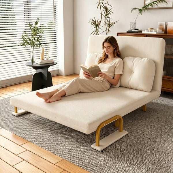 English Elm 46" Wide Corduroy Sleeper Sofa Bed Convertible Folding Chair for Two with Adjustable Backrest W2700P431033