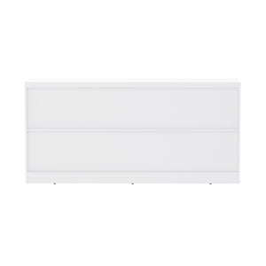 English Elm Griffin 62" Sideboard with Soft-Close Doors and Fixed Shelves for Sleek Modern Storage Solutions White B365P397667