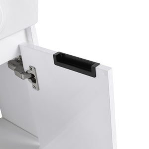 English Elm 23" Freestanding Bathroom Vanity with Ceramic Vessel Sink, Soft-Close Doors, Adjustable Shelf Storage Glossy White W999P206105