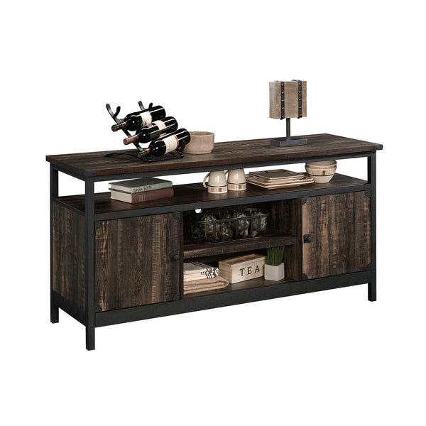 English Elm Credenza, Stylish Brown Finish Tv Stand For Screens Up To 60" With Flexible Storage & Organization B356P367781