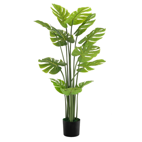 English Elm Christopher Knight Home® - 57" Artificial Monstera Deliciosa Plant - Lifelike 57" Jungle-Chic Faux Foliage, Pre-Potted Black Plastic Pot, No Assembly N772P286778G