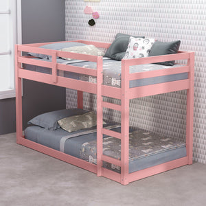 English Elm Gaston Pink Twin Loft Bed with Built-In Ladder & Guard Rail, Solid Pine Frame, Slat System Included B2726P315615