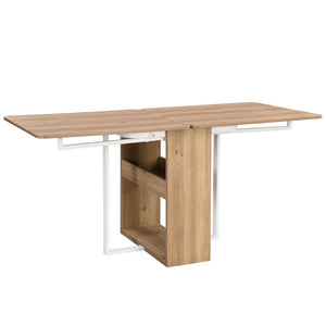 English Elm Topmax Extendable 5 Piece Dining Set with Pu Leather Chairs and Under Table Storage SP000082AAK